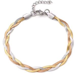 Elegant Gold and Silver Braided Bracelet